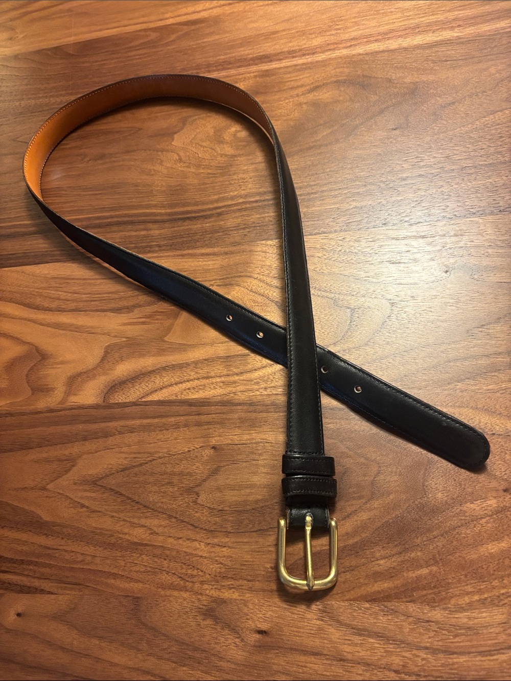 Coach Black Leather Belt with Brass Buckle - 36 - Picture 2 of 6